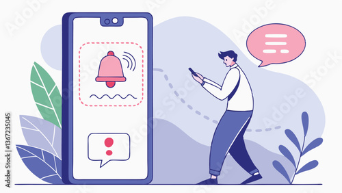 Receiving Mobile Notifications, Alerts, and Messages on Smartphone – Mobile Communication and Notification System Concept
