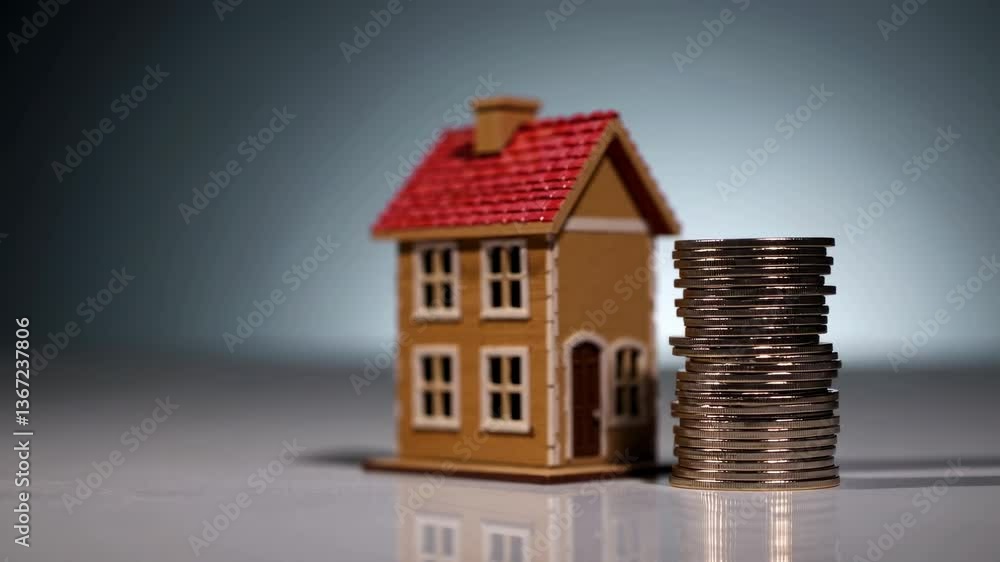 The House and Coins Stacked. The House and Coins Stacked.