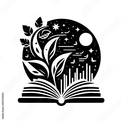The Illuminated Story: An Open Book's Night Garden