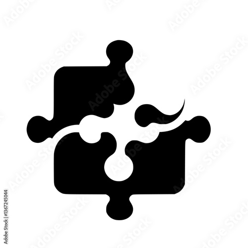 Interlocking Pieces: Minimalist Puzzle Symbol