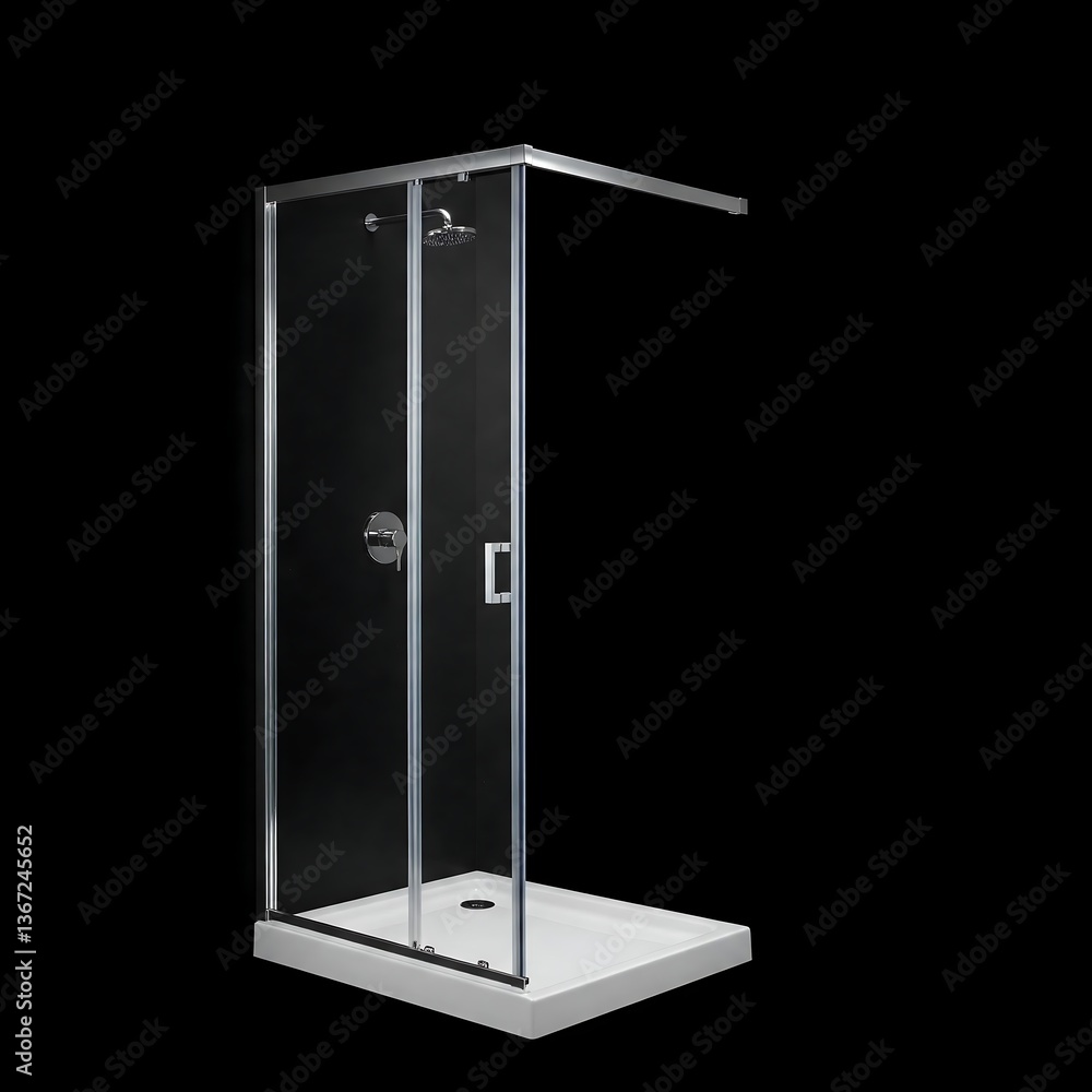 Modern Glass Sliding Shower Enclosure with Chrome Accents Modern Glass Sliding Shower Enclosure with Chrome Accents