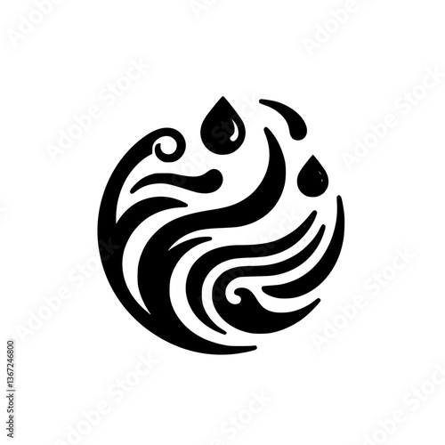 Fluid Motion: Abstract Water Droplets & Swirls