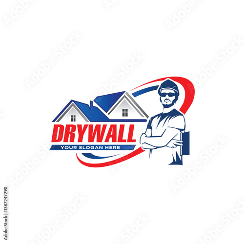 DRYWALL LOGO ILLUSTRATION TEMPLATE