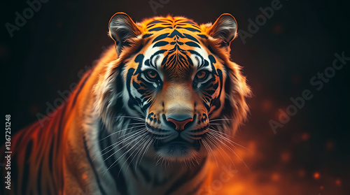 Wallpaper Mural majestic tiger wallpaper, created by generative ai Torontodigital.ca