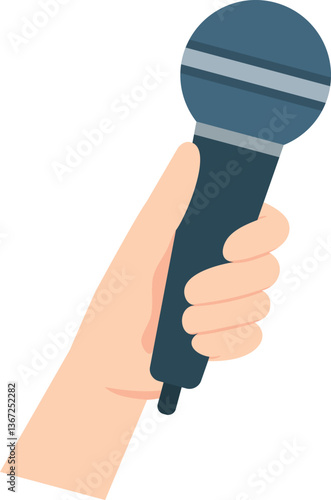 핸드 마이크를 잡고 있는 손의 모습을 묘사한 일러스트
