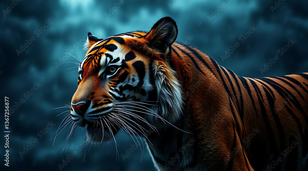 Naklejka premium majestic tiger wallpaper, created by generative ai