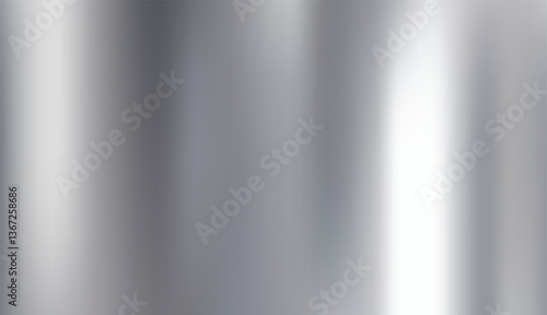 Brilliant background with a silver gradient and metallic texture effect. Vector illustration with bright patches of polished metal