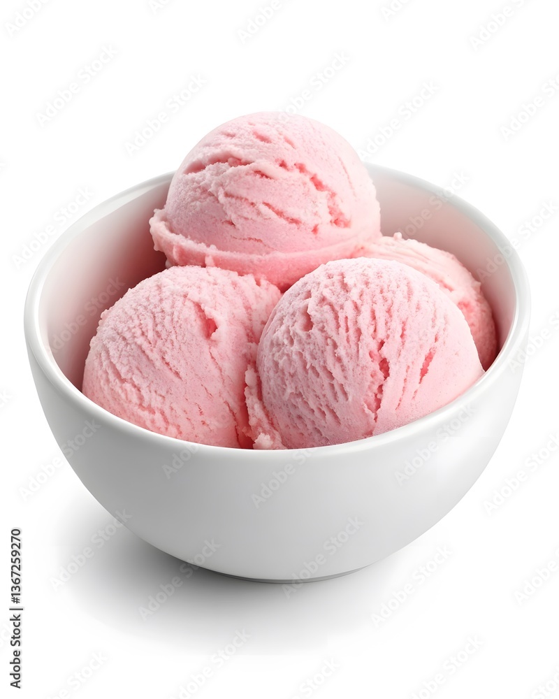 Strawberry ice cream in bowl Strawberry ice cream in bowl