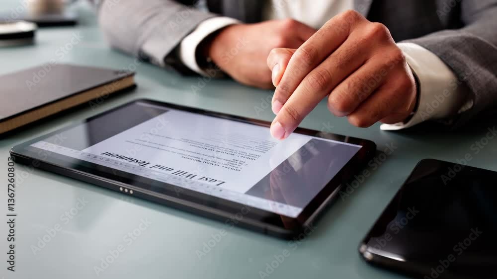 Man Digitally Signing His Last Will