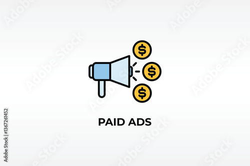Paid Ads Vector, Icon Or Logo Sign Isolated Symbol Illustration