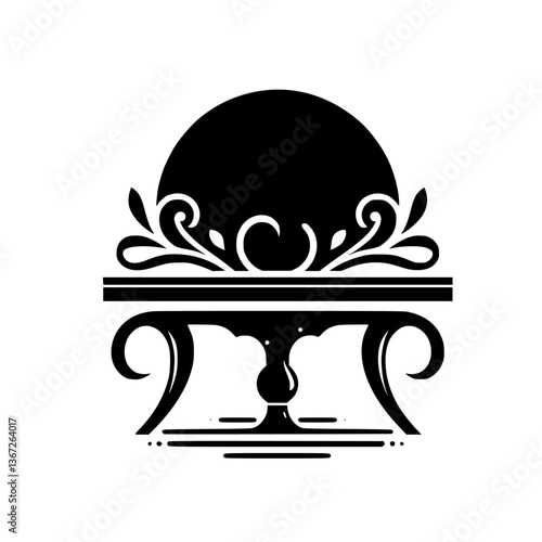 Elegant Table Silouhette: Floral Adornment and Symmetrical Design