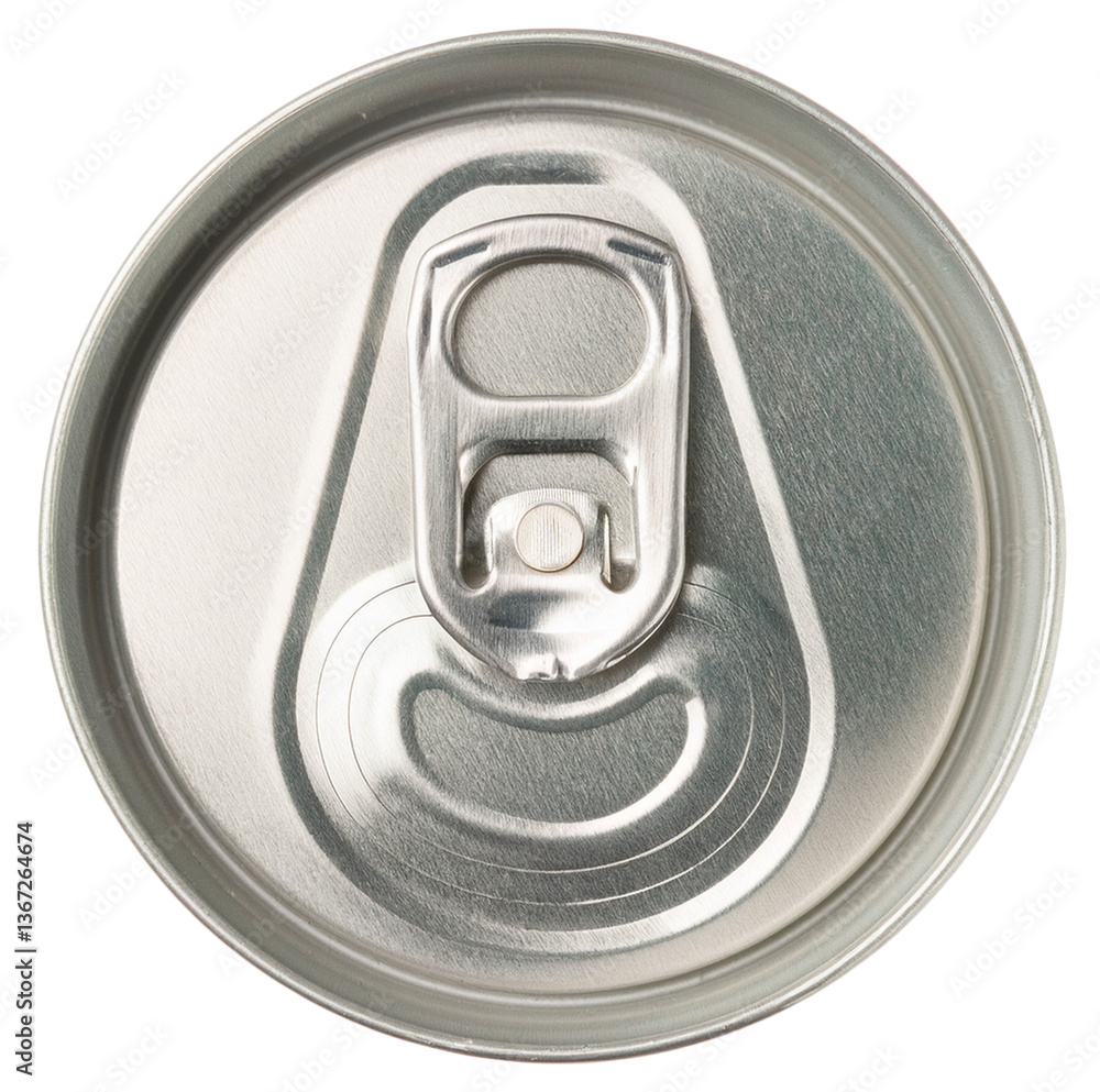 steel silver soda can lid isolated on white background steel silver soda can lid isolated on white background