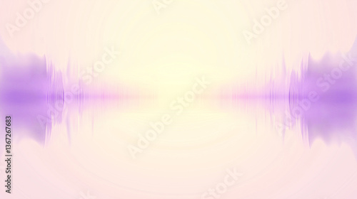 Abstract horizontal soundwave reflection in soft violet