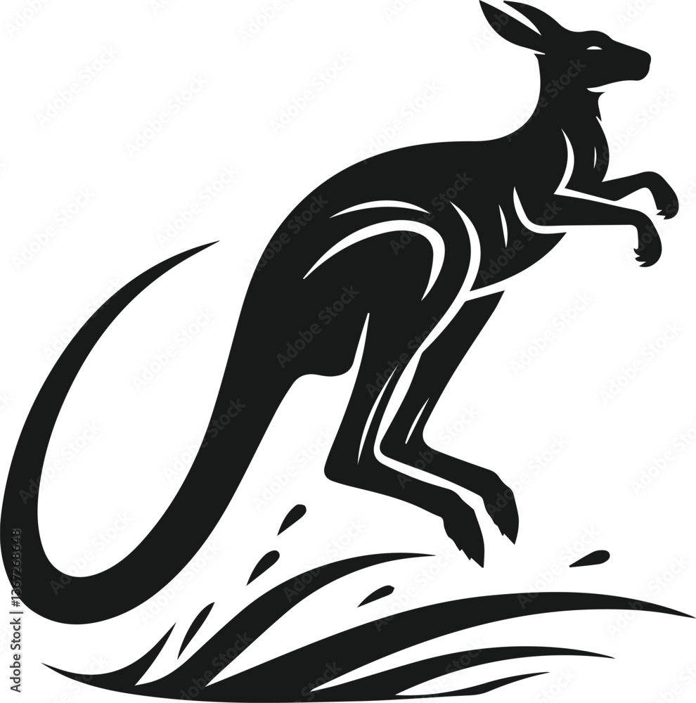 Obraz premium kangaroo vector animal silhouette