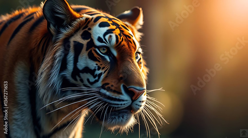 Wallpaper Mural majestic tiger wallpaper, created by generative ai Torontodigital.ca