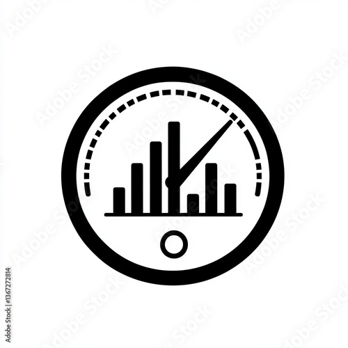 Performance Gauge Showing Increasing Metrics in Cityscape Background