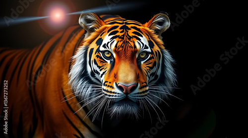 Wallpaper Mural majestic tiger wallpaper, created by generative ai Torontodigital.ca