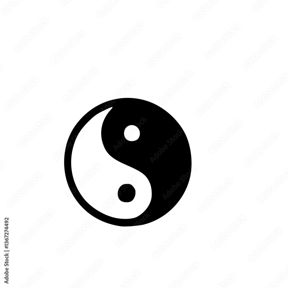 Yin and Yang Symbol on White Background Yin and Yang Symbol on White Background