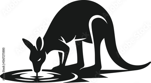 Canvas Print kangaroo vector animal silhouette