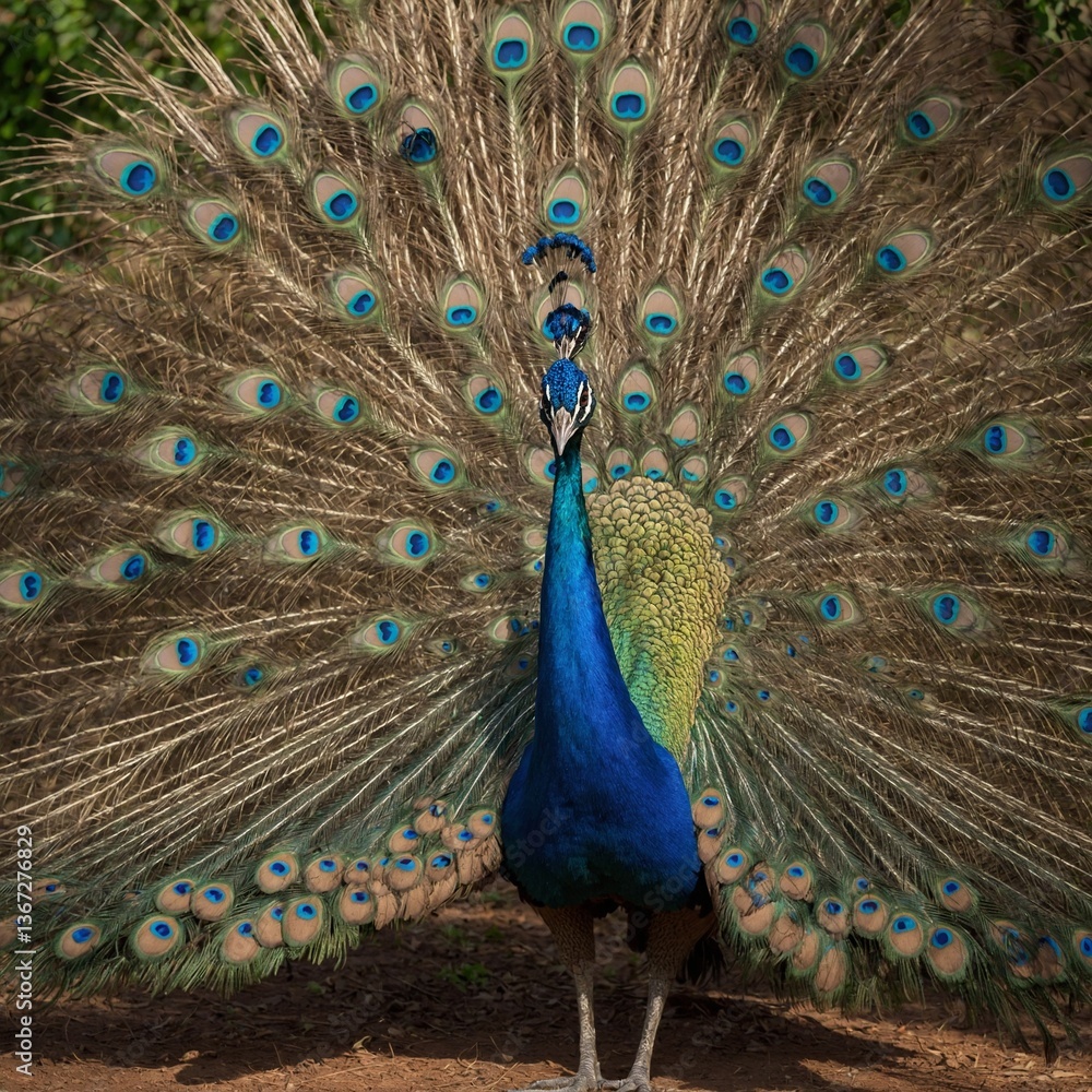 Obraz premium peacock with feathers out