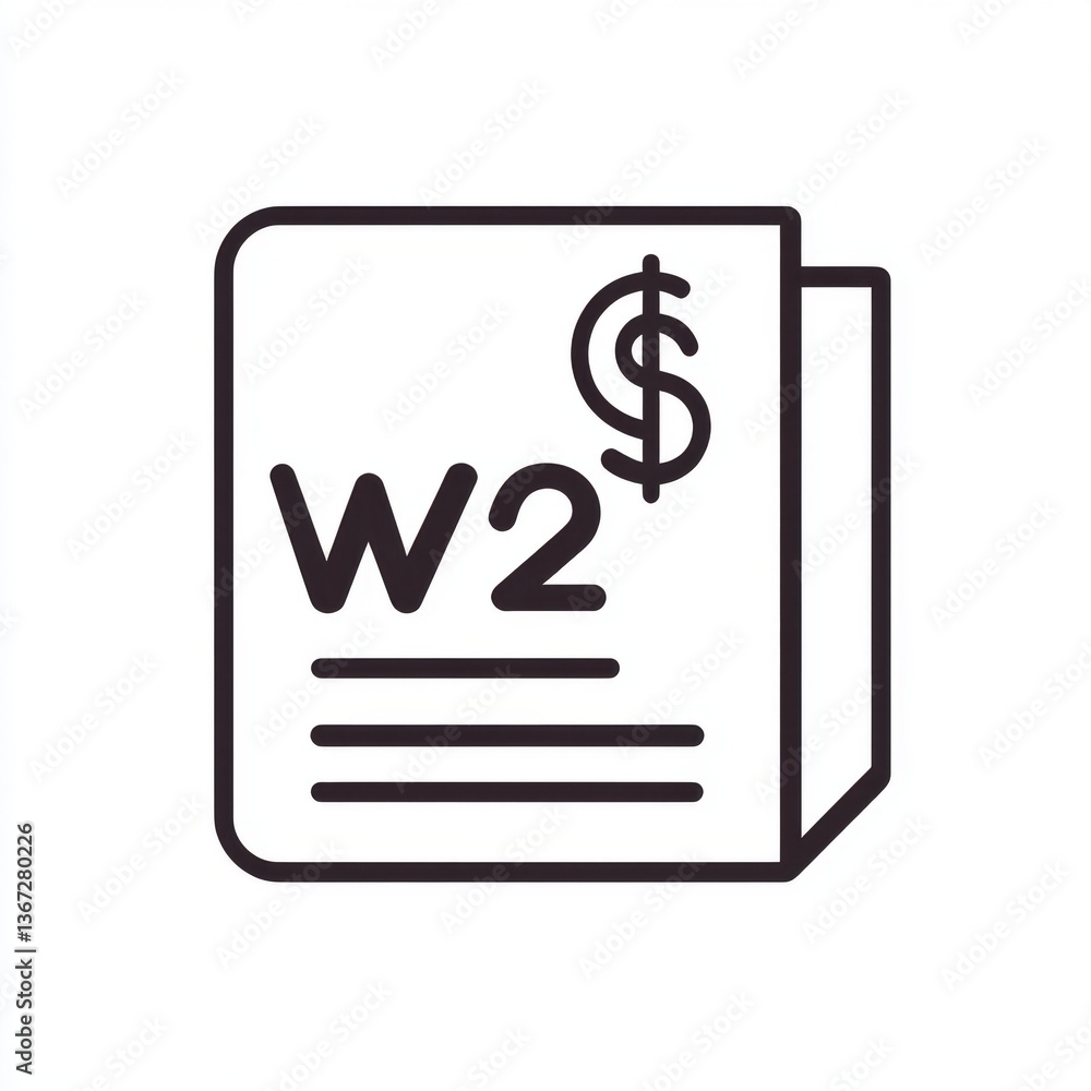 W2 Form Financial Document Illustration W2 Form Financial Document Illustration