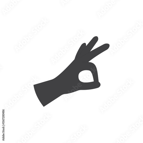 Ok hand gesture icon vector illustration on white background. Gesture compliment Awesome, Good Job 
