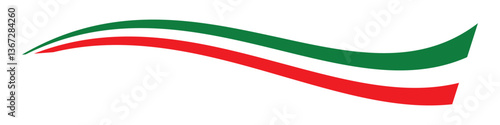 italian flag icon vector. italian flag tricolor rainbow curvy wave design. banner, cover, poster, flyer, card, brochure, web, landing page. vector illustration on transparent background