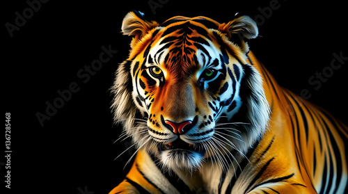 Wallpaper Mural majestic tiger wallpaper, created by generative ai Torontodigital.ca