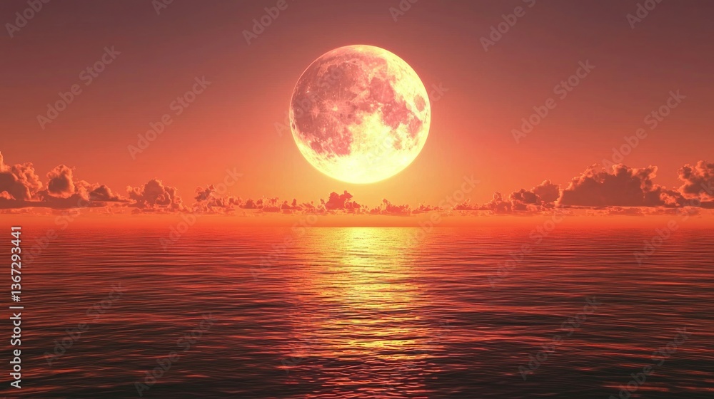A breathtaking sunset with the moon rising on the opposite horizon. A breathtaking sunset with the moon rising on the opposite horizon.