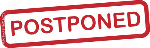 Postponed stamp icon isolated on white background . Red Postponed stamp label icon vector