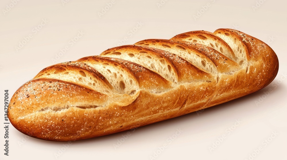 french baguette isolated,cartoon illustration style french baguette isolated,cartoon illustration style