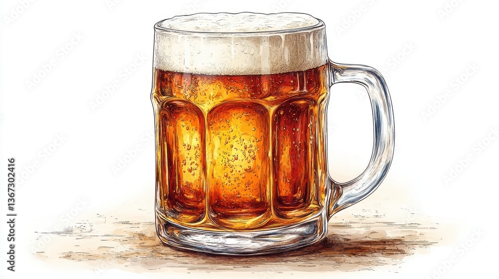glass of beer isolated,cartoon illustration style glass of beer isolated,cartoon illustration style
