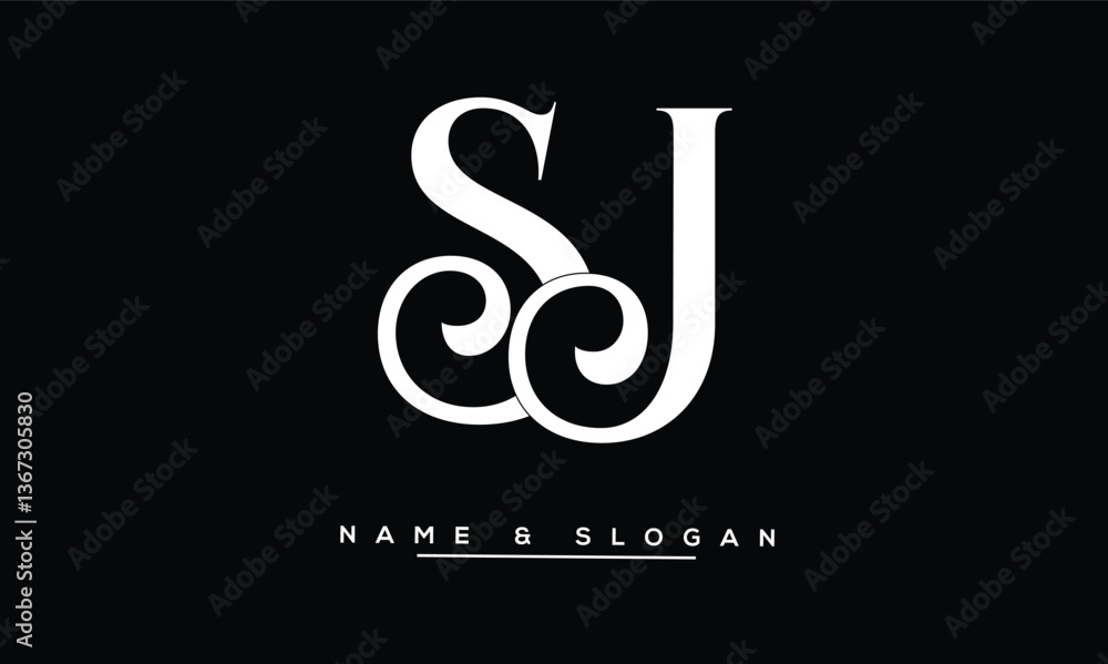 Fototapeta premium JS, SJ Abstract Letters Logo Monogram