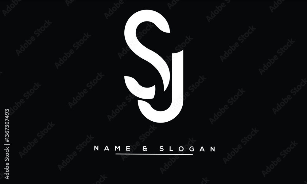 Fototapeta premium JS, SJ Abstract Letters Logo Monogram