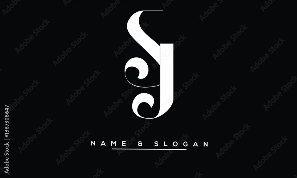 Fototapeta premium JS, SJ Abstract Letters Logo Monogram