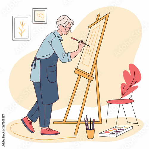 Creative expression: an artist at work, bringing imagination to life with paint