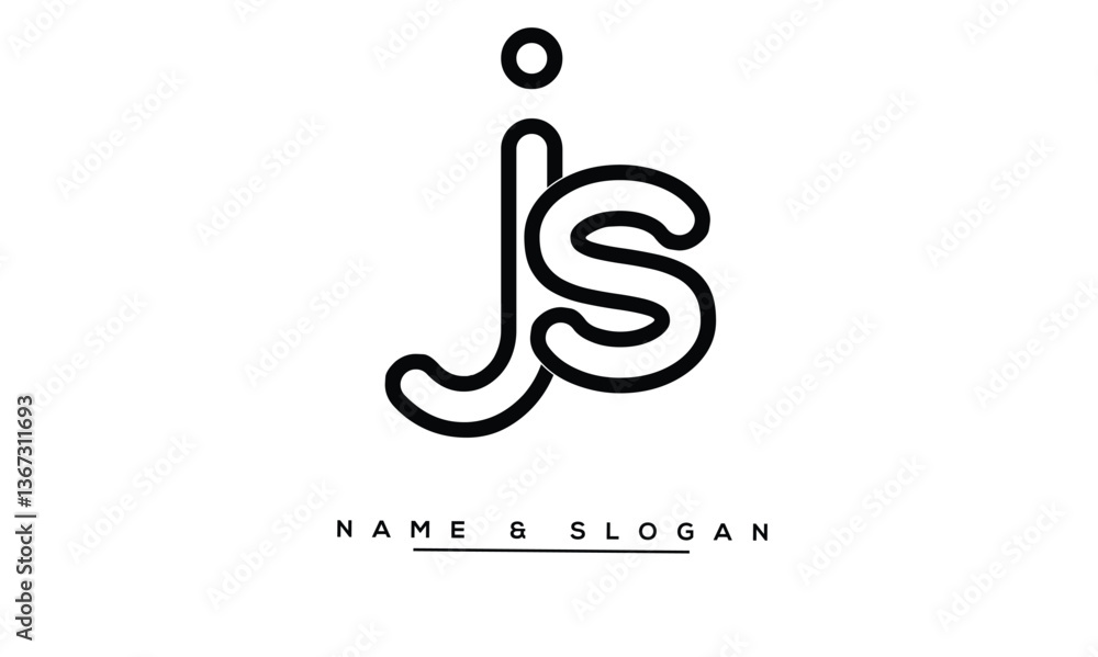 Fototapeta premium JS, SJ Abstract Letters Logo Monogram