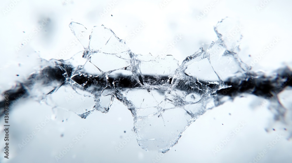 Abstract fractured glass-like substance Abstract fractured glass-like substance