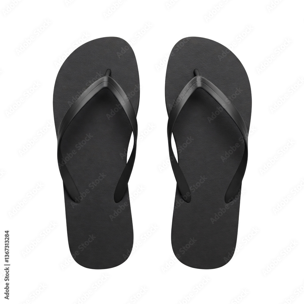 Black flip-flops, isolated on transparent background. Black flip-flops, isolated on transparent background.