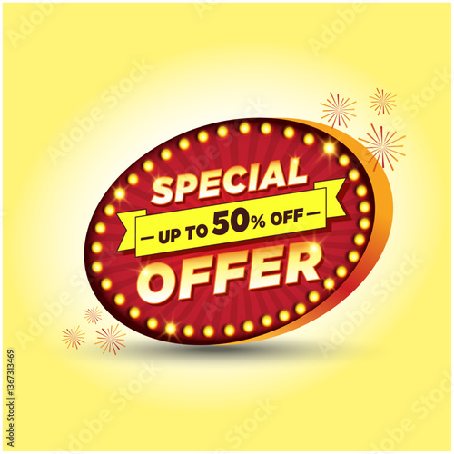 Special Offer Vintage Retro Circle Logo Design. Advertising, Marketing Offers