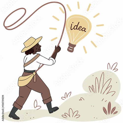 Visual Metaphor of Idea Lassoing: Capturing Inspiration in a Creative Pursuit