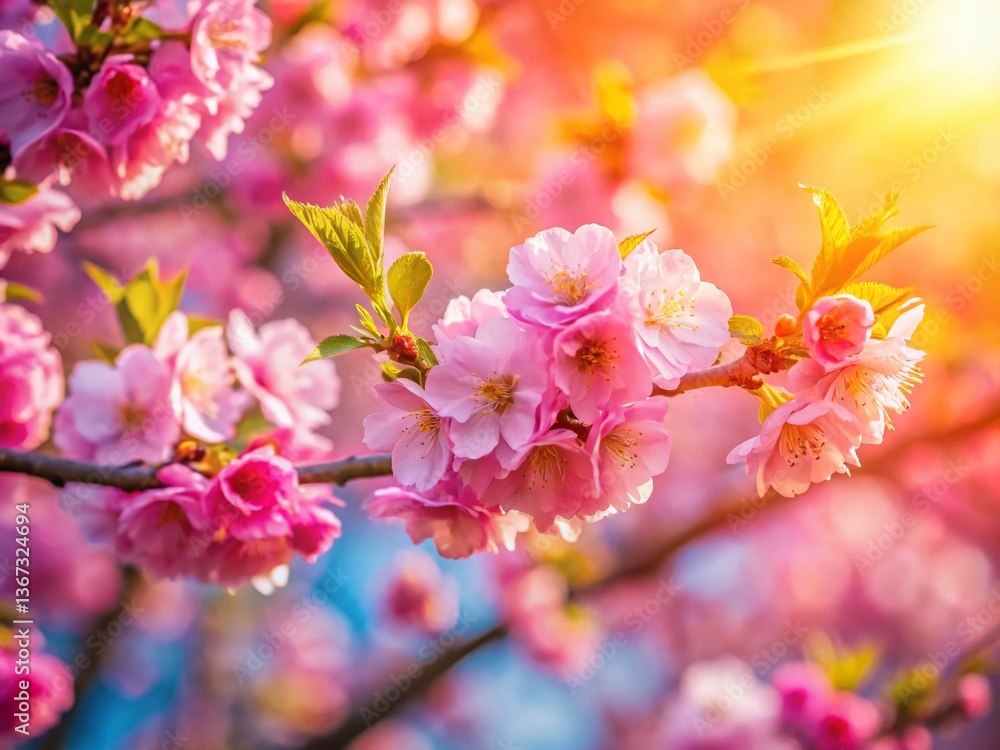 Aerial View Pink Flower Branch Spring Blossom Drone Photography Aerial View Pink Flower Branch Spring Blossom Drone Photography