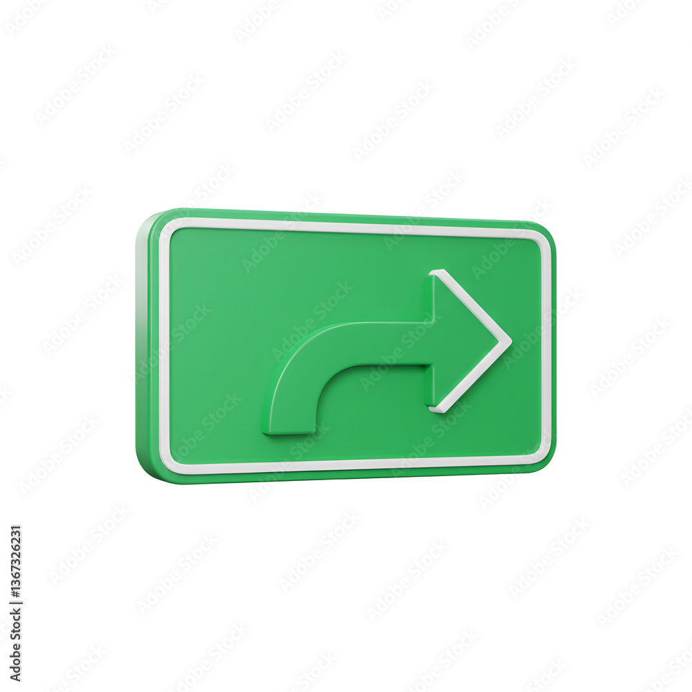 Green Highway Exit Sign with Directional Arrow Icon Green Highway Exit Sign with Directional Arrow Icon