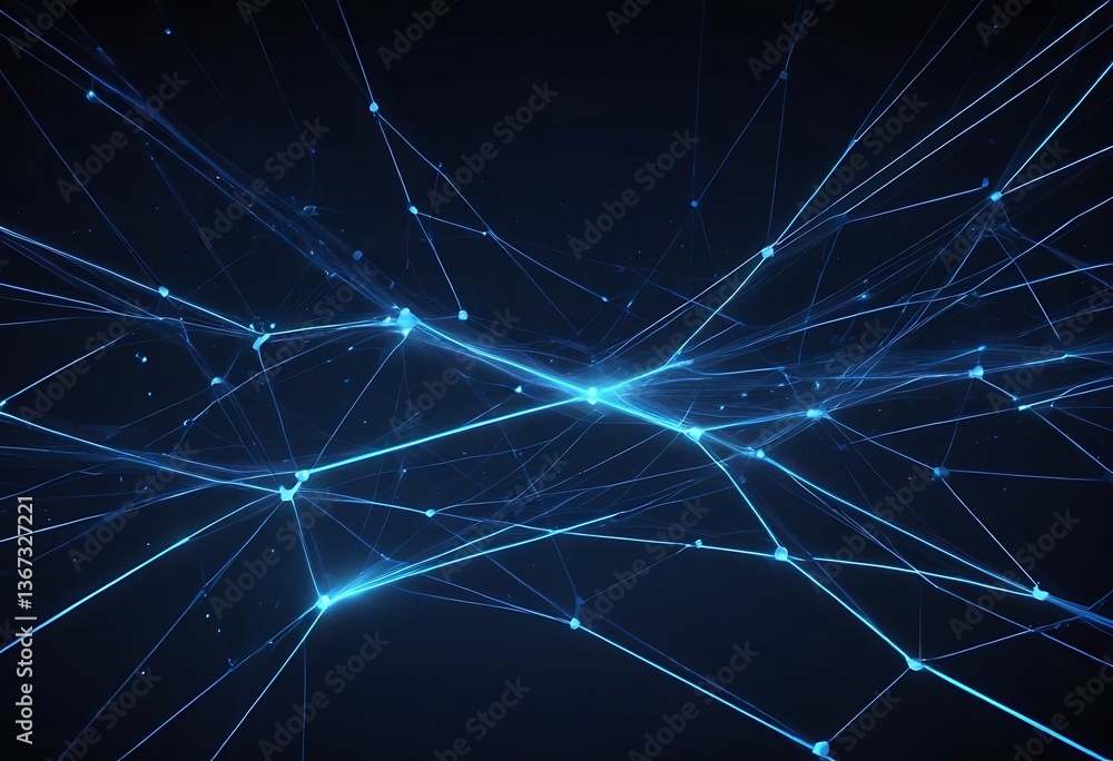 Blue background with many lines and dots Blue background with many lines and dots