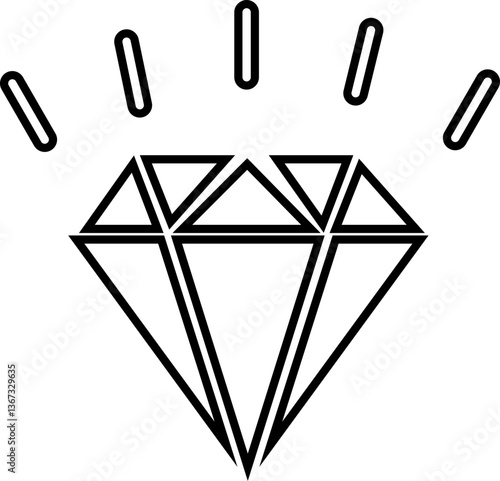 Diamond icon. Big collection quality . Linear style and silhouette. Royal icons collection symbolizing premium products or services with transparent background