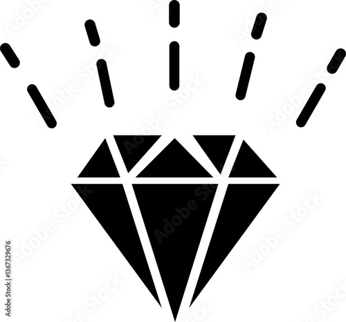 Diamond icon. Big collection quality . Linear style and silhouette. Royal icons collection symbolizing premium products or services with transparent background