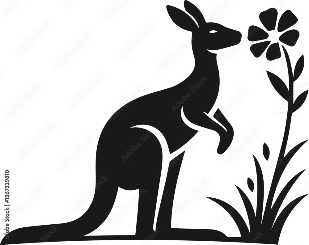 Fototapeta premium kangaroo vector animal silhouette