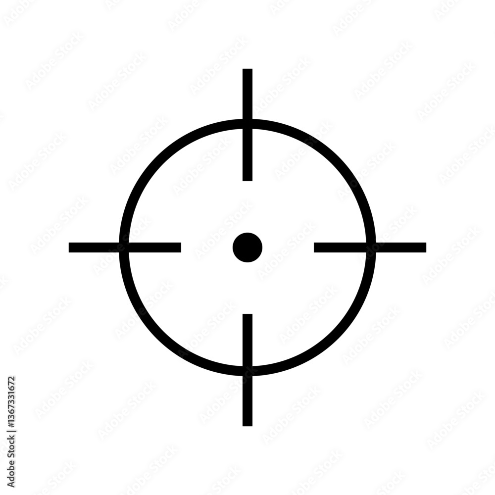 Shooting Target Icon in Flat Style with Aim and Sniper Focus for Precision Shooting Target Icon in Flat Style with Aim and Sniper Focus for Precision