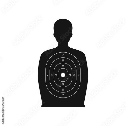 Man Shaped Shooting Target for Precision Practice on a Rifle Range Training