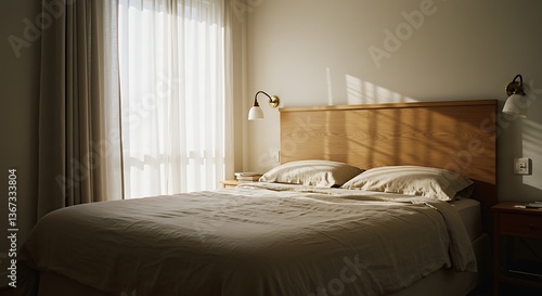 Wallpaper Mural Cozy Bedroom with Natural Light Streaming Through Window for Relaxation Torontodigital.ca